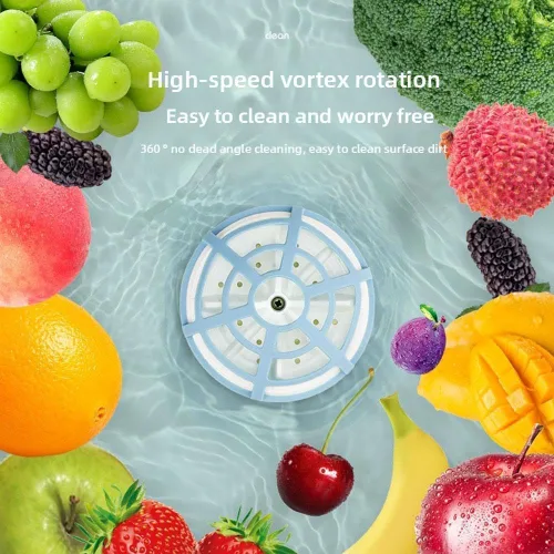 Miniatura 6 de Lavadora de verduras de frutas, dispositivo limpiador de frutas impermeable, purificador de verduras de electrólisis ultrasónica mini limpiador, azul