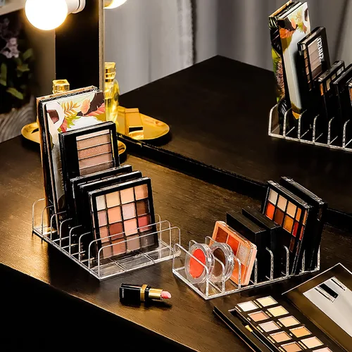 Miniatura 4 de JessLab Paleta de sombra de ojos, organizador de maquillaje acrílico de 7 secciones divididas, organizadores de maquillaje y almacenamiento