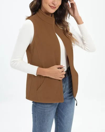 Miniatura 4 de Xeoxarel Chaleco de forro polar para mujer con 6 bolsillos (XS-2XL)