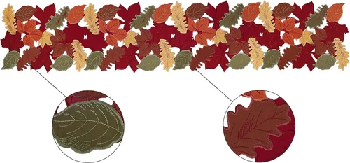 Miniatura 4 de Juego de 4 manteles individuales de otoño con hojas bordadas de Acción de Gracias, decoración de mesa de arce, festivo, cosecha, apliques vívidos