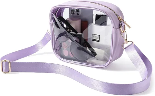 Miniatura 18 de TOBVZOO - Bolsa bandolera transparente aprobada para estadios, conciertos y eventos deportivos, unisex