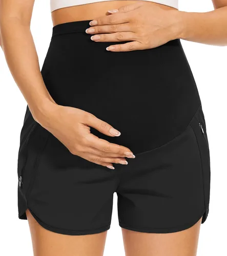 Miniatura 7 de PACBREEZE Pantalones cortos de maternidad para mujer, de secado rápido, con bolsillos con cremallera