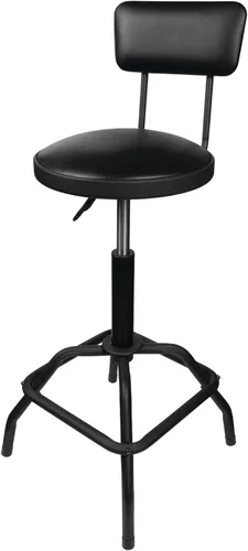 Miniatura 12 de Performance Tool W85011 Taburete de bar giratorio neumático con respaldo, giro de 360 grados, estructura de acero resistente, negro