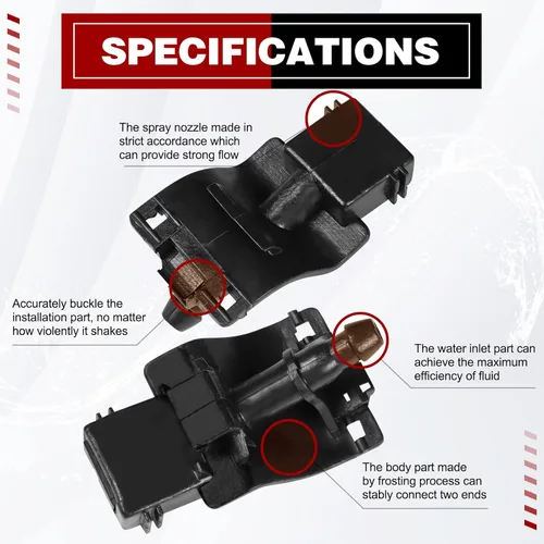 Miniatura 3 de OTUAYAUTO Kit de boquillas de limpiaparabrisas delantero de repuesto para Toyota Corolla 2006-2023, Camry Tundra Highlander 2007-2023, Sequoia