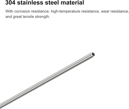 Miniatura 4 de uxcell 304 Tubo capilar de acero inoxidable, OD 1.5mm x 0.2mm de espesor de pared, 250mm de longitud, tubo metálico para maquinaria industrial, 2