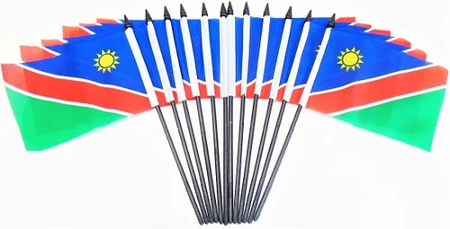 Miniatura 22 de Paquete de 12 banderas de escritorio de oficina en miniatura de poliéster internacional de 4 x 6 pulgadas, 1 docena de banderas pequeñas de 4 x 6