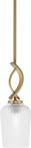 Miniatura 89 de Toltec Lighting Cavella Stem Colgado Mini colgante, acabado grafito, vidrio de muselina blanca de 4 pulgadas