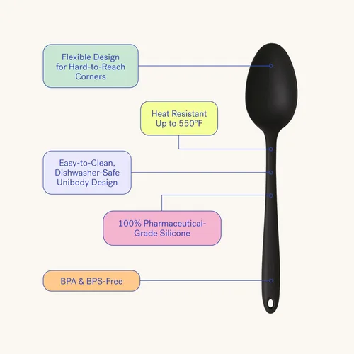 Miniatura 2 de GIR: Cuchara de silicona Get It Right - Cuchara de cocina de silicona antiadherente resistente al calor para mezclar, servir, cocinar y más, 13 Azul