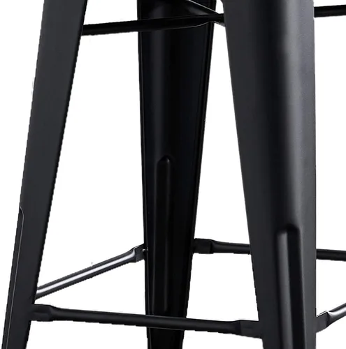 Miniatura 7 de AC Pacific Juego de 2 taburetes de metal de 24 pulgadas, estilo rústico campestre con respaldo bajo, construcción ligera y resistente, fácil NEGRO