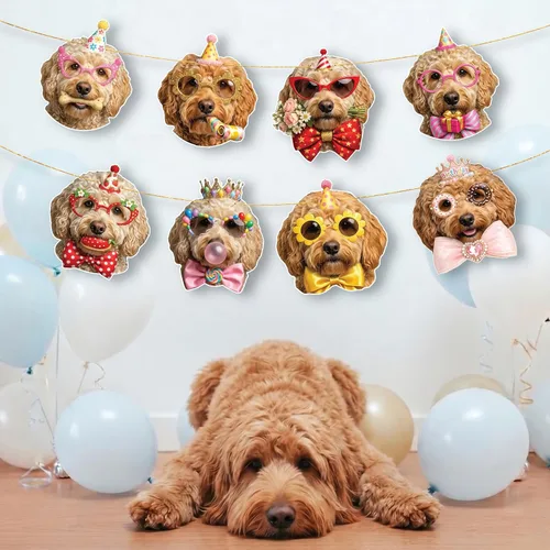 Guirnalda de cumpleaños, pancarta de cumpleaños con caras fotográficas, divertida decoración de banderines para fiesta de cumpleaños (10)