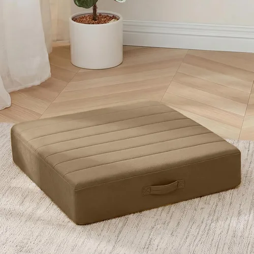 Miniatura 11 de MeMoreCool Cojín cuadrado de piso para sentarse para adultos y niños, gran cojín de meditación con espuma gruesa y cubierta mullida, cojín de piso