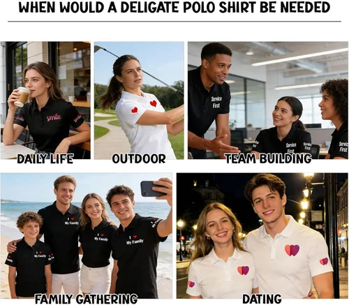 Miniatura 7 de Polo personalizado para hombres y mujeres, camisa estampada bordada personalizada para eventos de equipo, uniformes de empresa y ropa casual