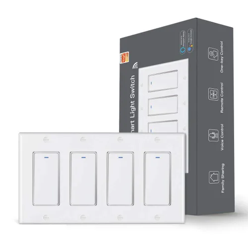 Miniatura 10 de MoesGo - Interruptor de luz inteligente con botón de pared, multicontrol, interruptores de luz WiFi de 2.4 GHz, requiere cable neutro, control