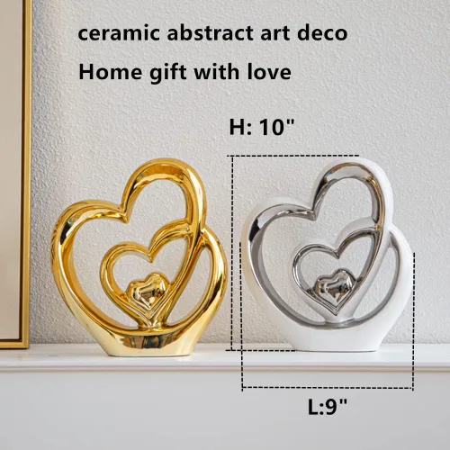 Miniatura 2 de Anding Decoración del hogar Estatua de arte moderno Escultura de porcelana Regalo de Año Nuevo Oro Decorativo Sala de estar Oficina Centro de mesa