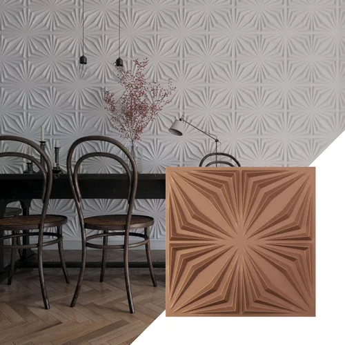 Miniatura 24 de Ekena Millwork WP20X20AHWH 19 5/8 pulgadas de ancho x 19 5/8 pulgadas de alto Asher EnduraWall Decorativo 3D Panel de pared cubre 2.67 pies cuadrados
