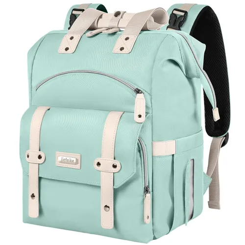 Miniatura 8 de Jiefeike Mochila para pañales para bebés, niños y niñas, bolsas de pañales portátiles para bebé, mochila para papá y mamá, bolsa de pañales