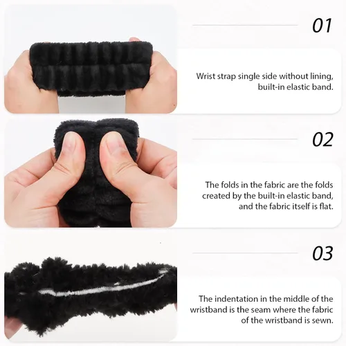 Miniatura 6 de Casoty Juego de 6 diademas de microfibra negra suave de forro polar coral, buena elasticidad, amplia aplicación para maquillaje, yoga, lectura