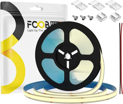 Miniatura 17 de Tira de luces LED COB DC24V de 16.4 pies, 6000 K, blanco frío, 320 LED, flexible, de alta densidad, uniforme, brillante, 9W/m, CRI90+ regulable