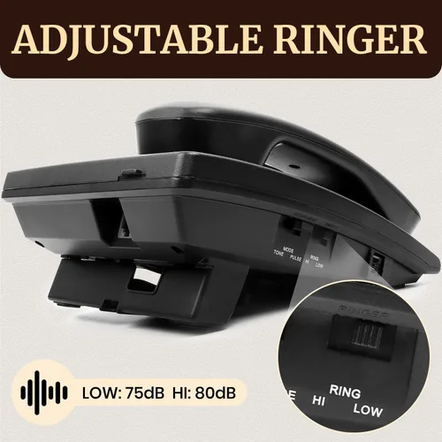 Miniatura 2 de Uvital Teléfono fijo para el hogar, teléfono con cable para teléfono fijo, teléfono fijo de teléfono, redireccionamiento de una tecla, flash