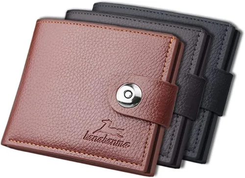 Miniatura 34 de Cartera delgada para hombre con monedero, cartera minimalista con cremallera, carteras plegables para hombre con tarjetero de crédito, cartera
