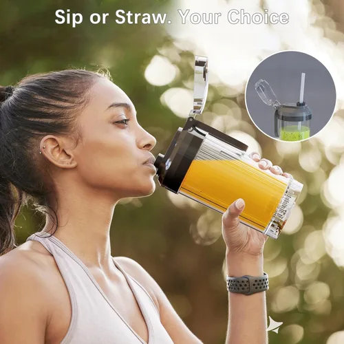 Miniatura 7 de Licuadora personal, licuadora portátil para batidos y licuados, tritura hielo, jugo, pulso, 4 programas, sin cable, recargable por USB-C, recipiente