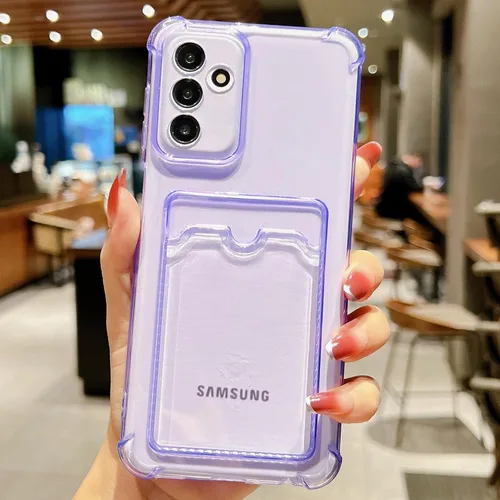Miniatura 8 de Tuokiou Funda para Samsung Galaxy A14 5G, Fundas Protectoras Transparentes con Ranura para Tarjetas, Funda Cartera de TPU Suave Ajustada Resistente