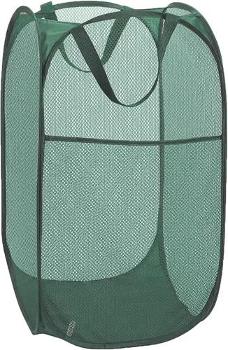 Miniatura 12 de Cesta plegable para la ropa sucia, cesta de malla para almacenamiento para dormitorios universitarios, viajes, cruzar, acampar, color beige