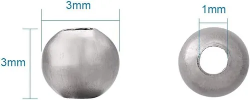 Miniatura 2 de MegaPet - 1000 cuentas espaciadoras de metal de 0.118 pulgadas de acero inoxidable 304, cuentas sueltas de acero inoxidable para manualidades