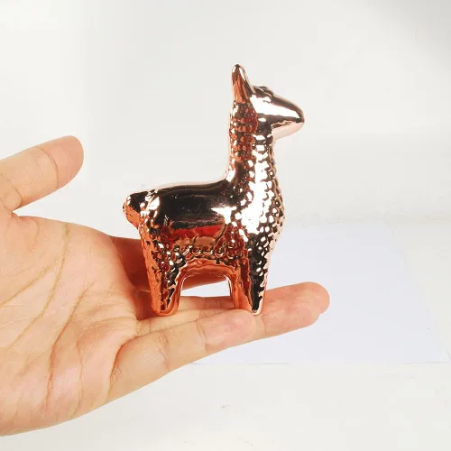 Miniatura 3 de NWFashion Estatuas de animales pequeños y dorados, decoración del hogar, estilo moderno, adornos decorativos dorados (Alpaca)