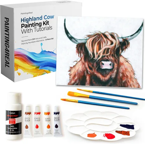 Miniatura 31 de Kits de clase de pintura para adultos con tutoriales en video, aprende a pintar radiant retriever, cómo pintar con juegos de pintura acrílica
