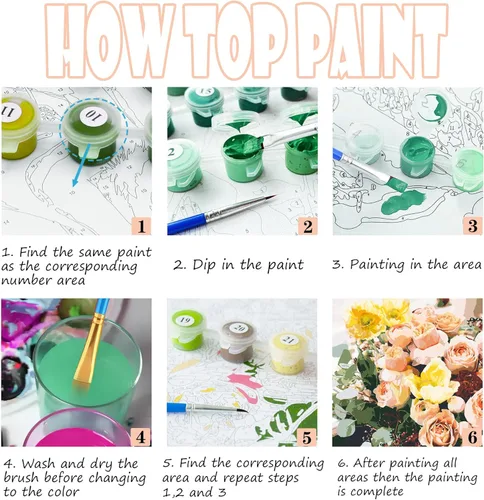 Miniatura 4 de SIYDCF Pintura personalizada por números, personaliza pintura por números para adultos principiantes, kit de pintura acrílica para decoración