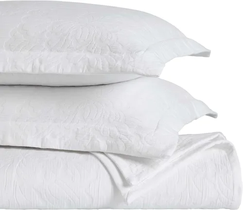 Miniatura 31 de Superior Juego de colcha de algodón con diseño de flor de lis, mantas cálidas, ropa de cama para todas las estaciones, decoración de dormitorio