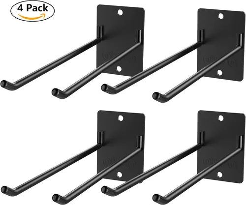 Miniatura 5 de Paquete de 4 organizadores de almacenamiento de garaje para organización de herramientas, colgador de pared de acero sólido resistente