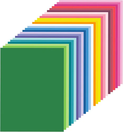 100 hojas de papel de cartulina de colores de 4.23 oz/m², 32 libras, 25 colores surtidos, papel de construcción de colores pastel para hacer