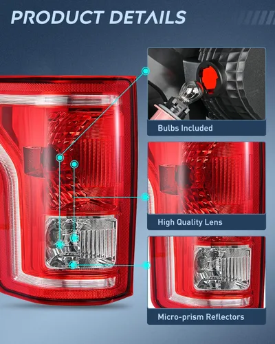 Miniatura 6 de Nilight Conjunto de luz trasera compatible con Ford F150 F-150 2015 2016 2017 de repuesto de lámpara trasera estilo OE con bombillas y arnés lado