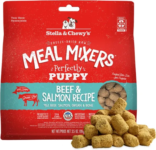 Stella & Chewy's Mezcladores de Comida Cruda Liofilizada – Elaborados para Cachorros – Sin Granos, Ricos en Proteína, Receta Perfectamente Cachorro