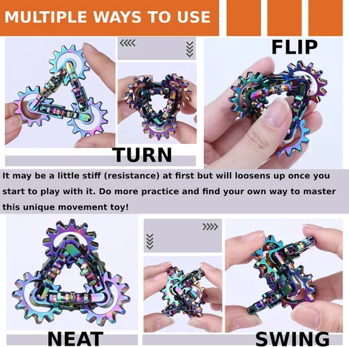 Miniatura 6 de Juguetes antiestrés de metal, silencioso, infinito, herramienta única para la ansiedad, mejora la destreza y la concentración, regalos ideales