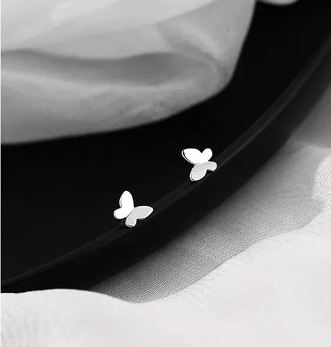 Miniatura 2 de SLUYNZ Aretes de plata de ley 925 maciza con diseño de mariposa para mujeres y adolescentes