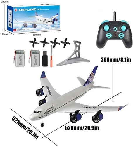 Miniatura 2 de RC Airbus 747 A380 2.4G Control remoto Avión eléctrico de cuatro motores RC Avión de juguete RC Avión con luces LED Avión resistente a caídas 2