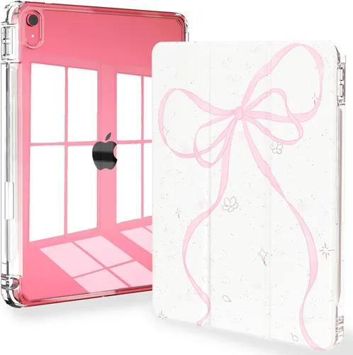 Miniatura 38 de Feams Funda para iPad (A16) 11ª generación de 11 pulgadas 2025, iPad de 10.9 pulgadas 2022, cubierta trasera transparente delgada de tres pliegues
