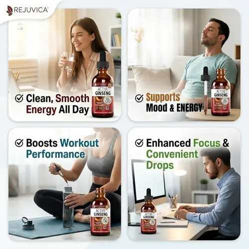 Miniatura 3 de Ginseng activo Panax rojo coreano con Ginsenósidos naturales - Solución líquida avanzada totalmente natural para una absorción 2 veces mayor - Apoya