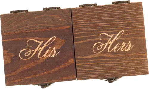 Miniatura 4 de Ella Celebration Caja de madera para anillos de ceremonia de boda, caja rústica vintage para portador de anillos, cajas únicas para anillos de Para