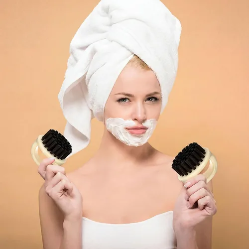 Miniatura 7 de Paquete de 4 cepillos para barba para hombres, cepillos de barba, cepillo de barbero para nudillos, cepillos para cara y cuello, suministros