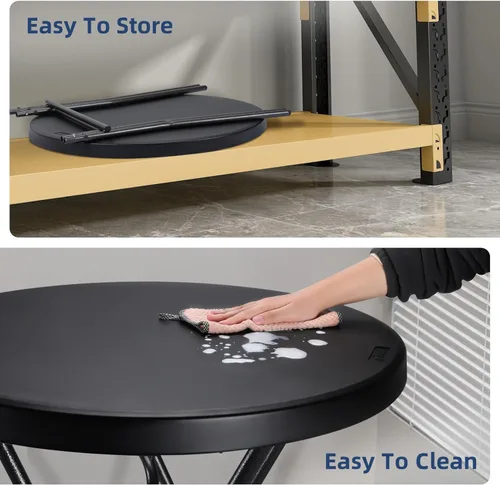 Miniatura 7 de Byliable Mesa de Cóctel 71cm Plegable Redonda de Alta Calidad para Interior y Exterior con Patas Desmontables, Mesa de Bar de Altura de Bistró