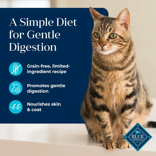 Miniatura 3 de Blue Buffalo Basics - Alimento húmedo para gatos adultos sin granos, cuidado de la piel y el estómago, dieta de ingredientes limitados, receta