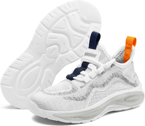 Miniatura 6 de RUNSIDE Tenis para niños y niñas, para correr, ligeros, deportivos, casuales, transpirables, con cordones, para caminar al aire libre