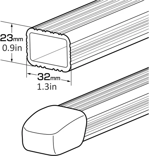 Miniatura 5 de INNO IN-B107A Barras transversales cuadradas para sistemas de estanterías de techo - 42 pulgadas (1 par) (negro)