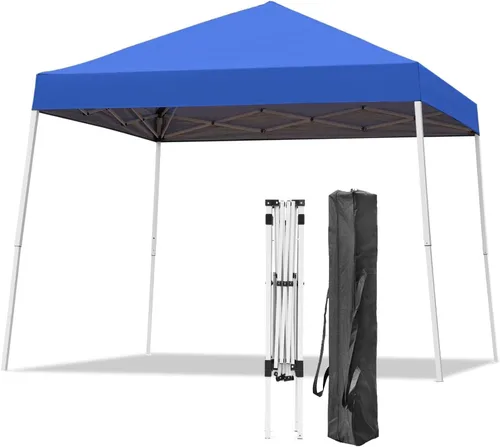 Miniatura 11 de Carpa con Toldo, Toldo Emergente de 10 x 10 Pies, Carpa Instantánea para Exteriores con Patas Inclinadas y Bolsa de Transporte, Refugio de Cenador