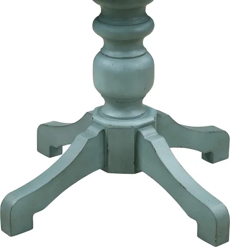 Miniatura 6 de Roundhill Furniture Prato - Juego de mesa de comedor redonda de 5 piezas con sillas de respaldo cruzado, color azul antiguo y nogal envejecido