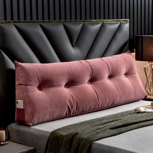 Almohada triangular de cuña para cabecero, cojín de tamaño Queen, almohada de lectura para reposo prolongado, respaldo para sofá cama, litera, Rosa